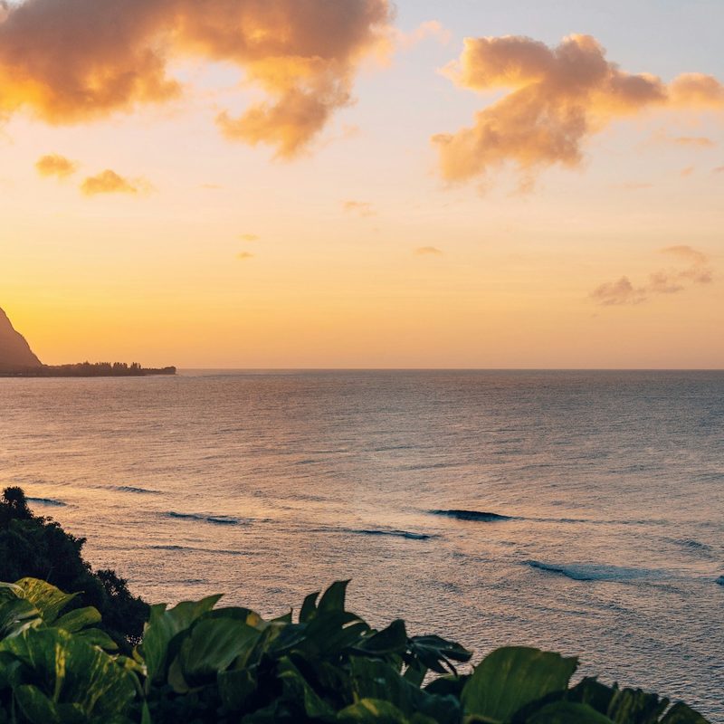 Sunset on Kauai beach