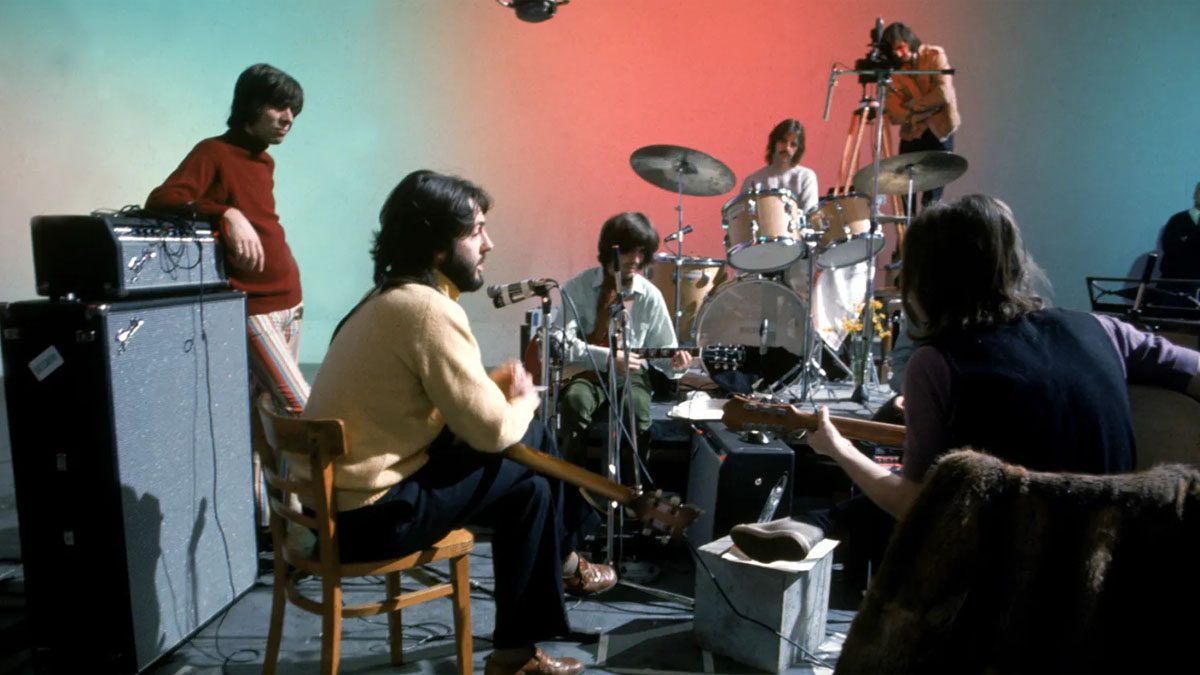 The Beatles in the studio for Let It Be.