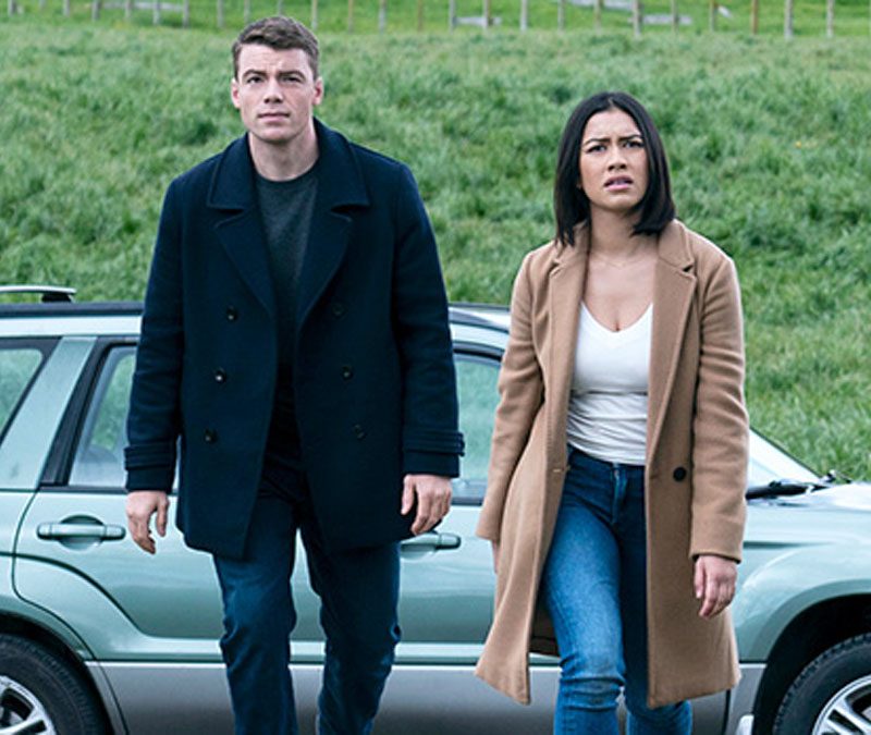 Gabriel Basso and Luciane Buchanan in The Night Agent