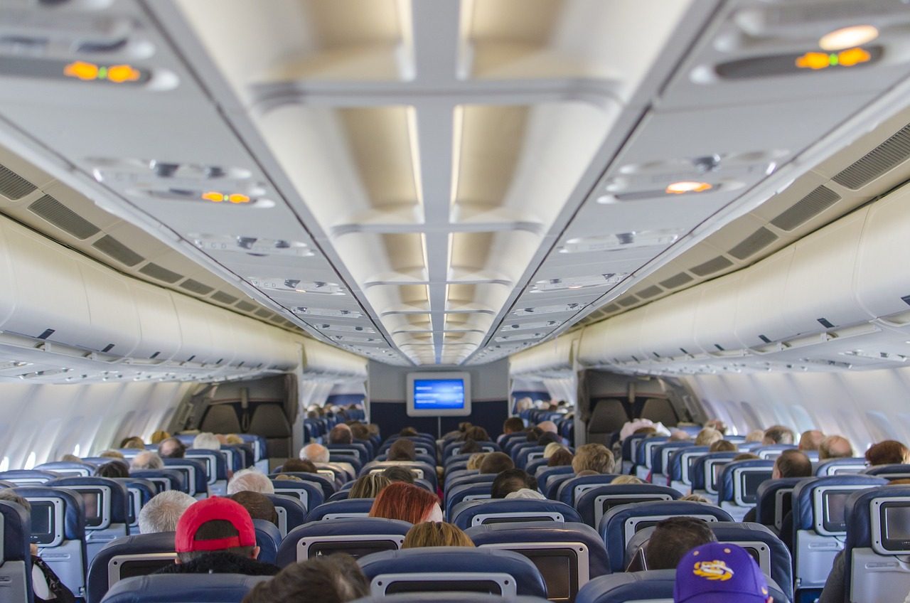 inside of an airplane