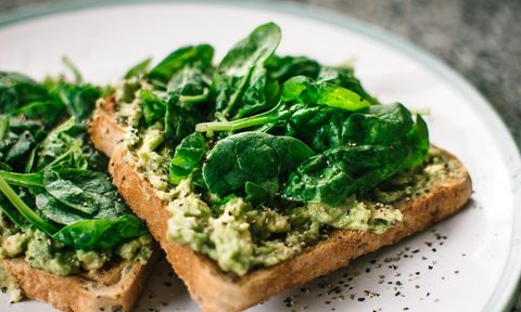Toast with spinach
