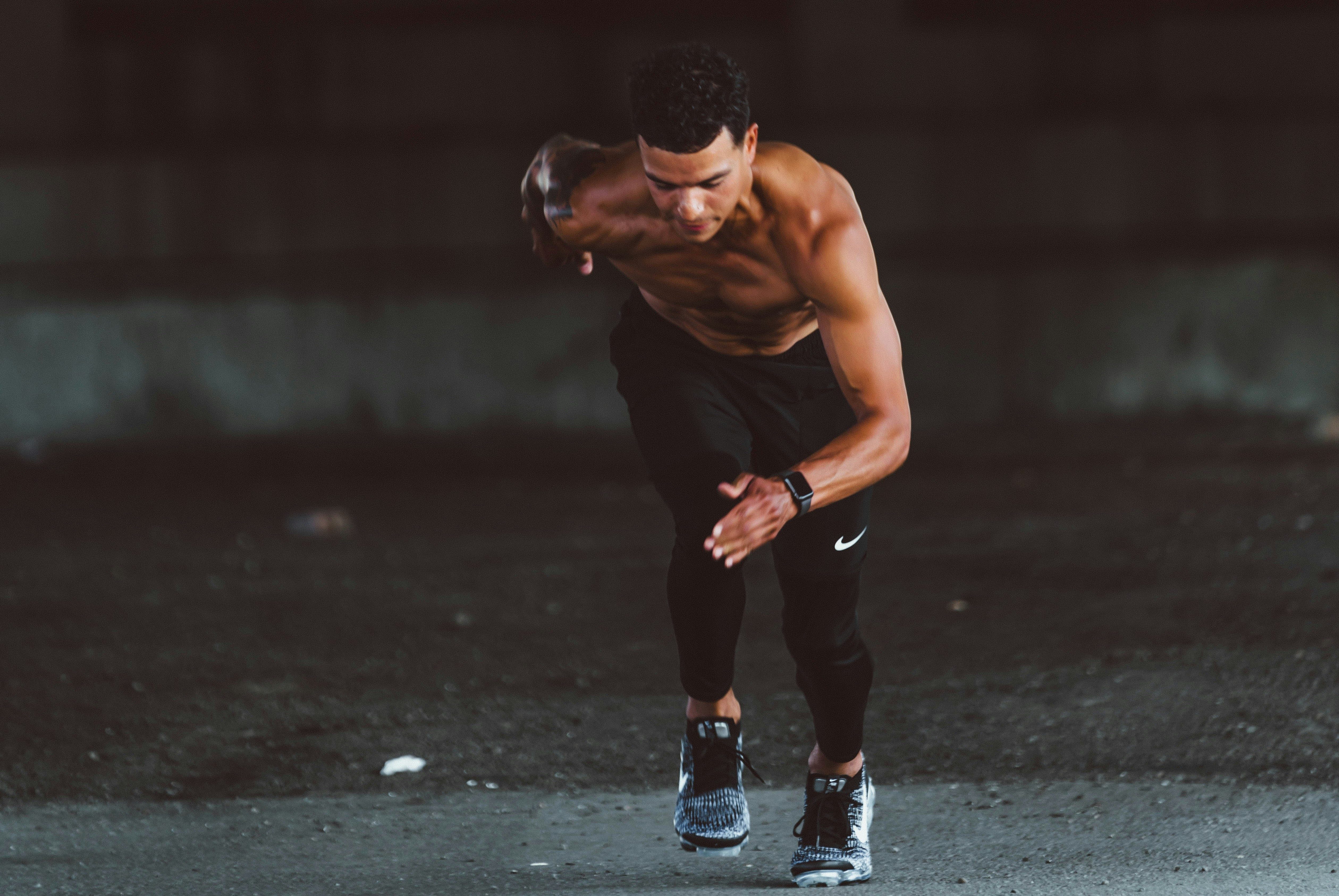 Man doing sprints.
