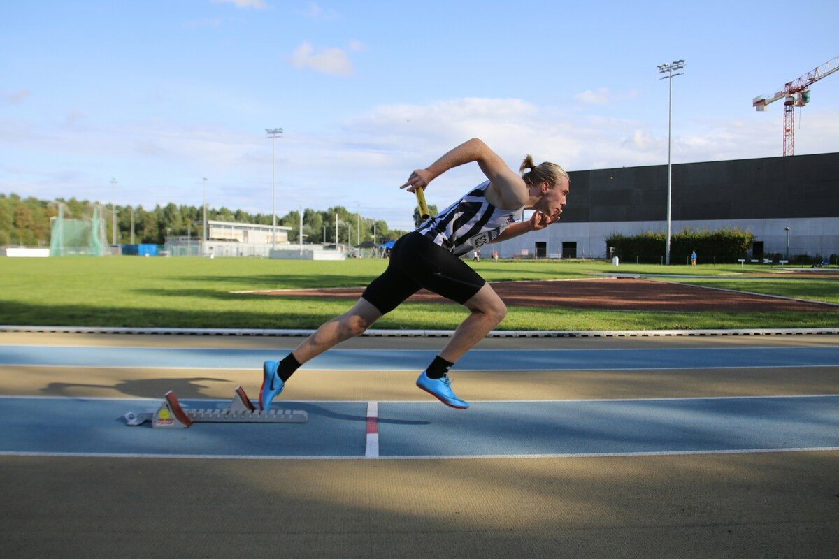 Man doing sprints.