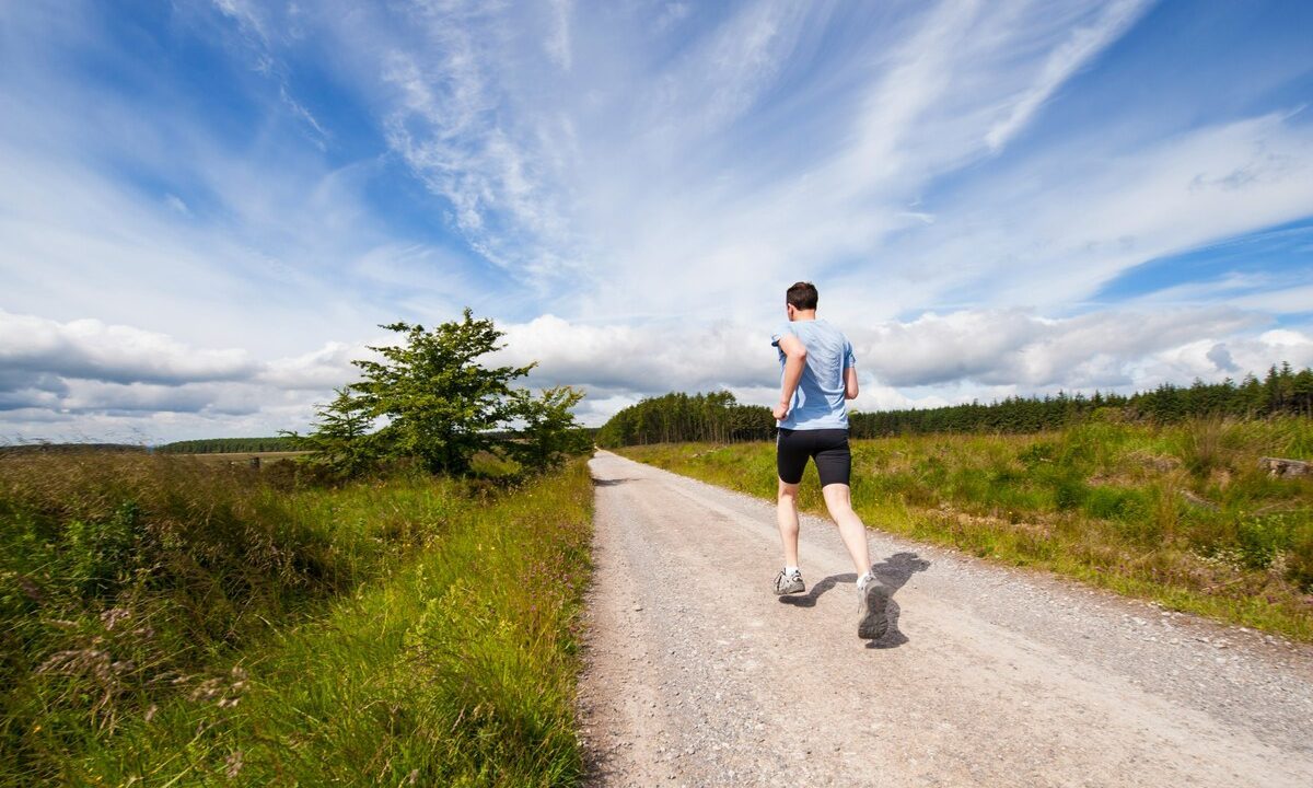 Man running outside