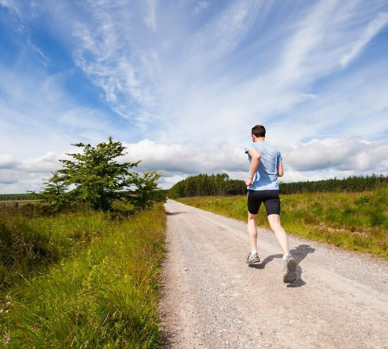 Man running outside
