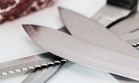 Knife blades closeup