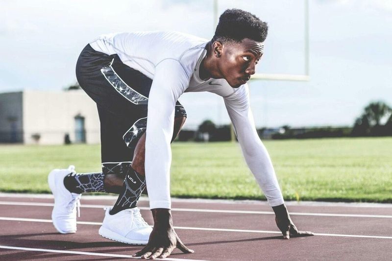 Man doing sprints.