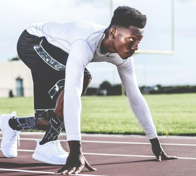 Man doing sprints.