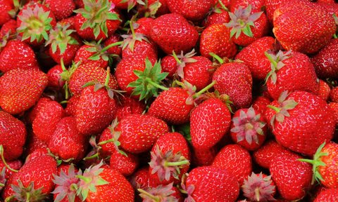 Small strawberries in container