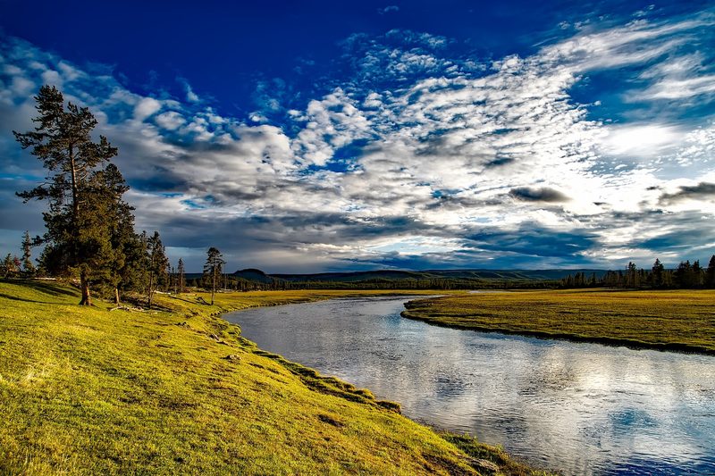A river flowing through Yellowstone National Park.