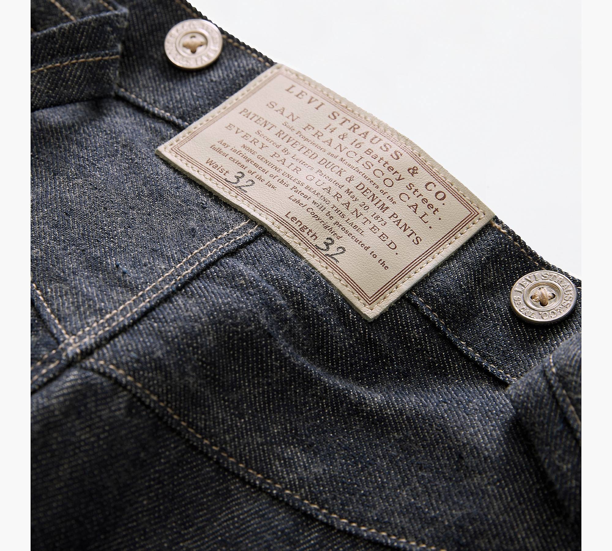 Levi's jeans leather label close up