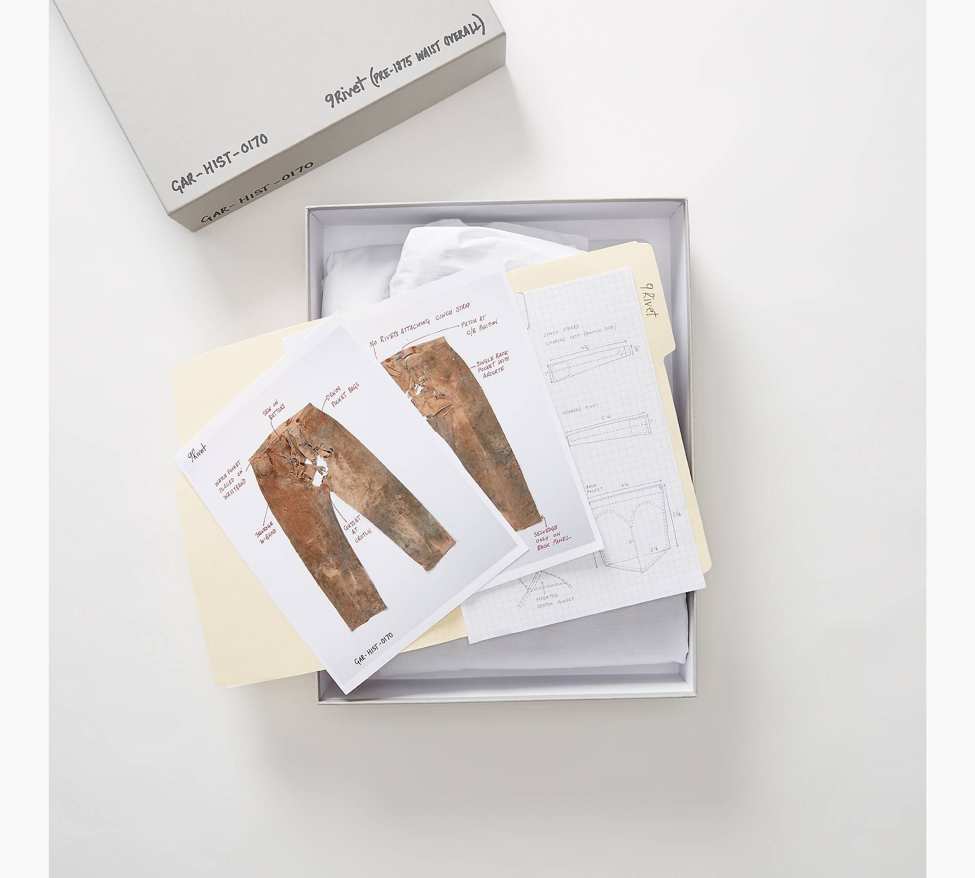 Levi's 9Rivet jeans historical papers