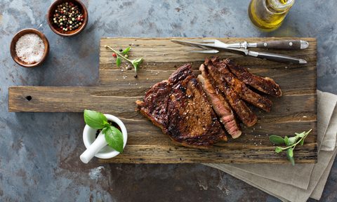 Steak on cutting board