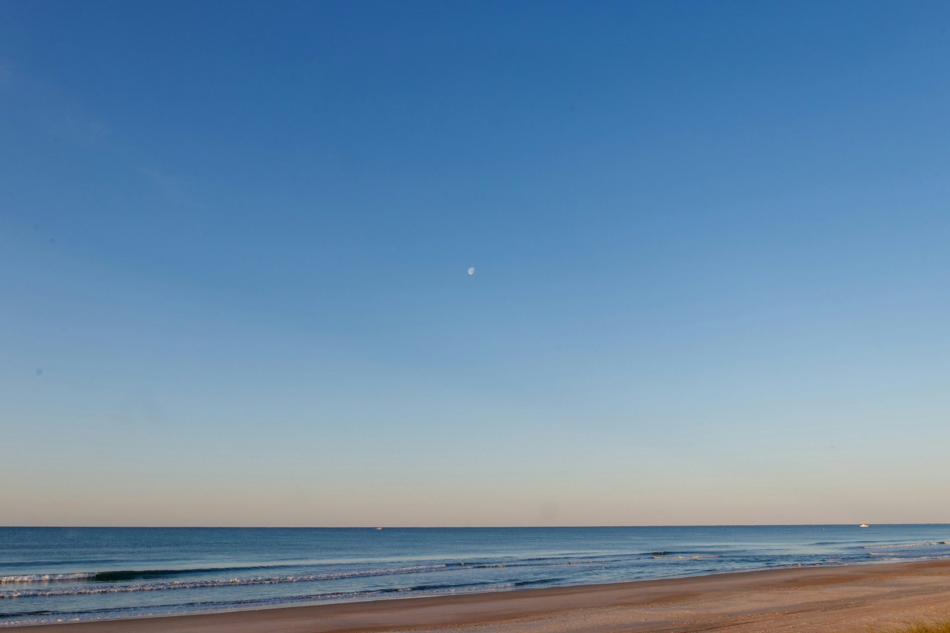 Moon in the sky over Atlantic Beach, NC