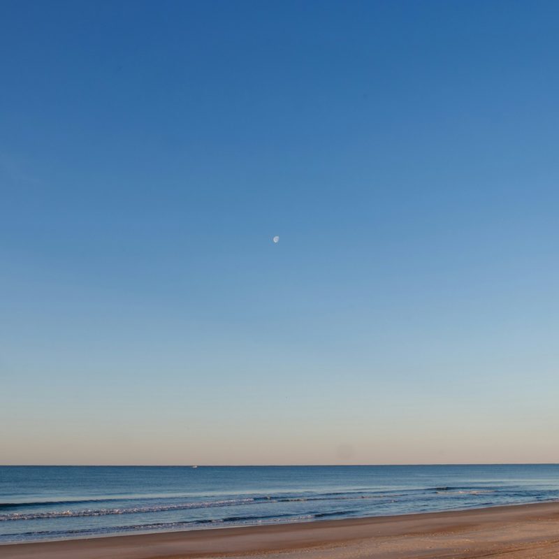 Moon in the sky over Atlantic Beach, NC