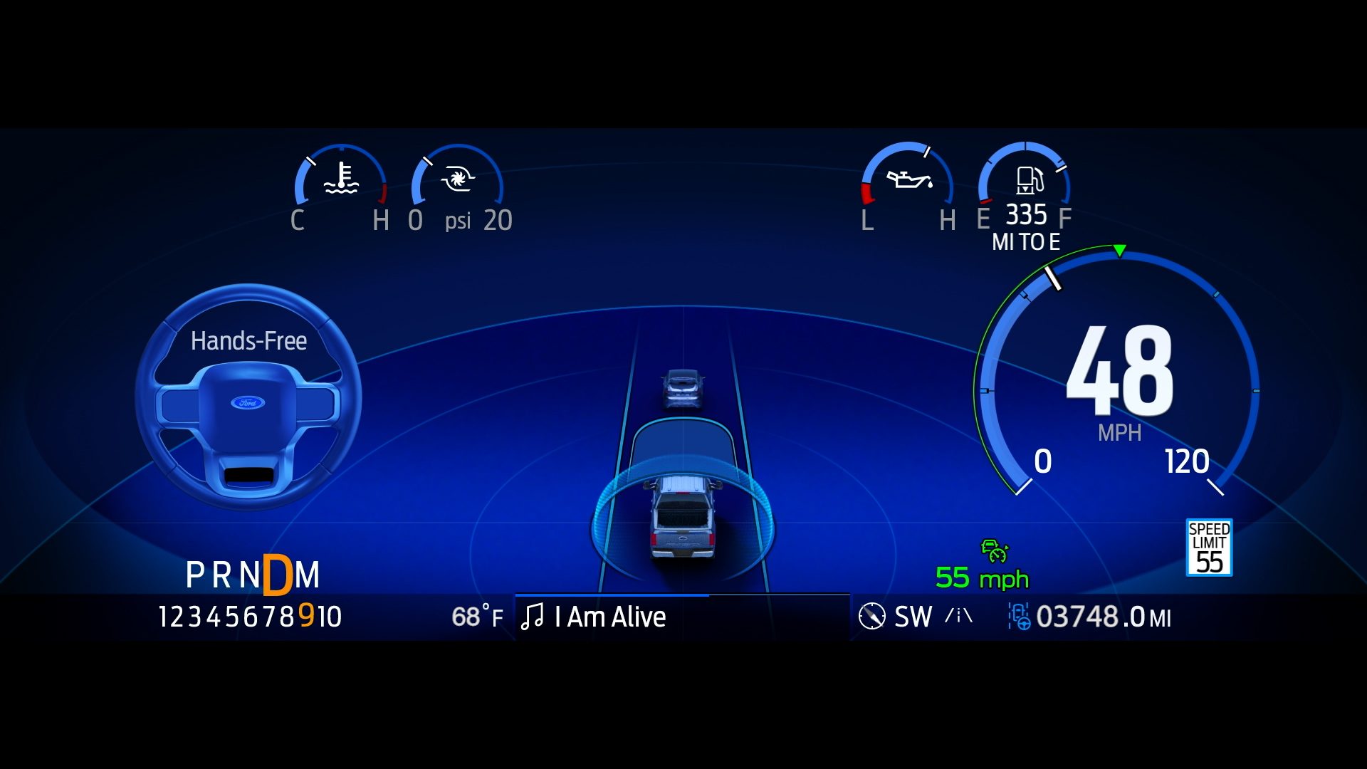 Bluecruise menu on the F150