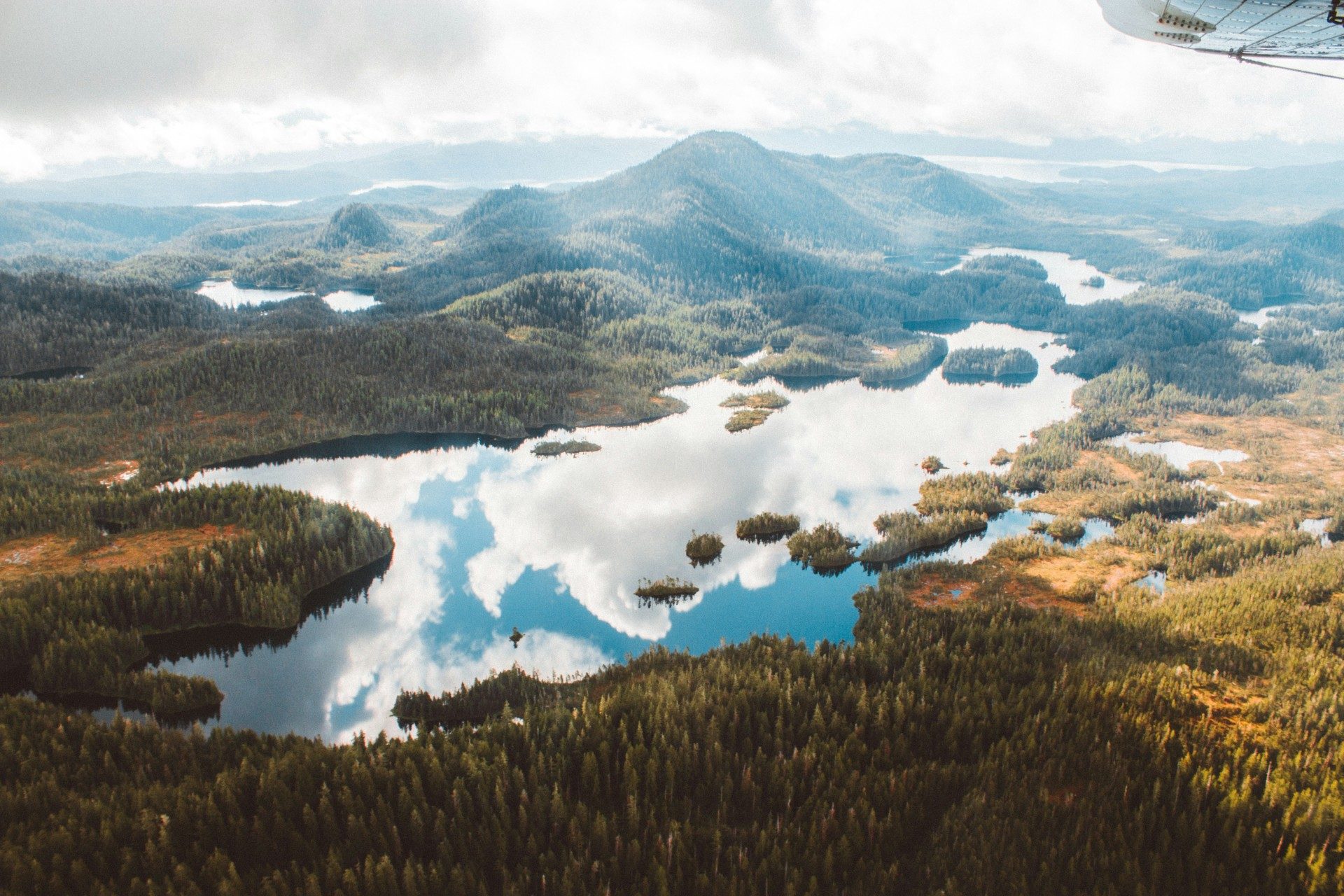 Airplane view of Ketchikan, Alaska