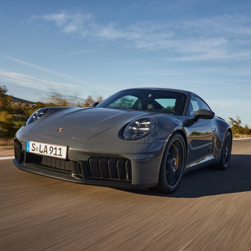 Porsche 911 Carrera GTS left front three-quarter view.