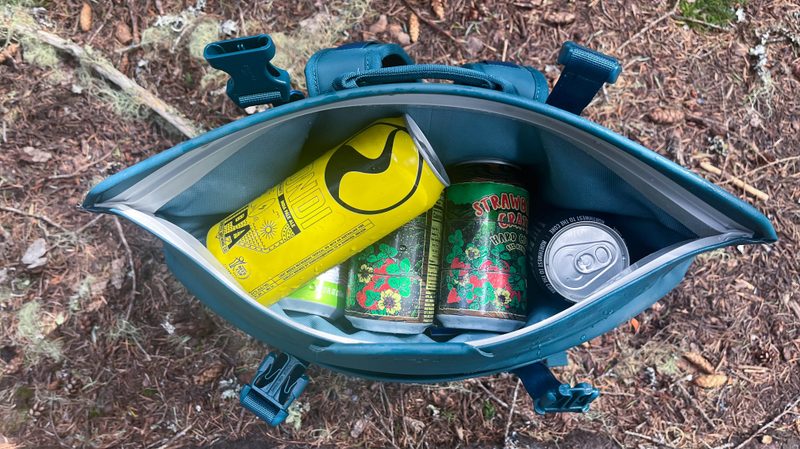 Beers and ciders in the Yeti Hopper M12 Backpack Soft Cooler.