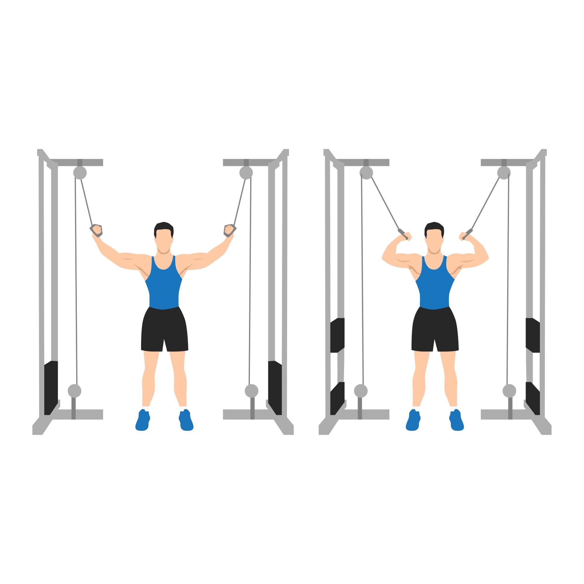 diagram picture showing how to do a high cable bicep curl