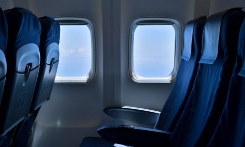 Seats inside an airplane