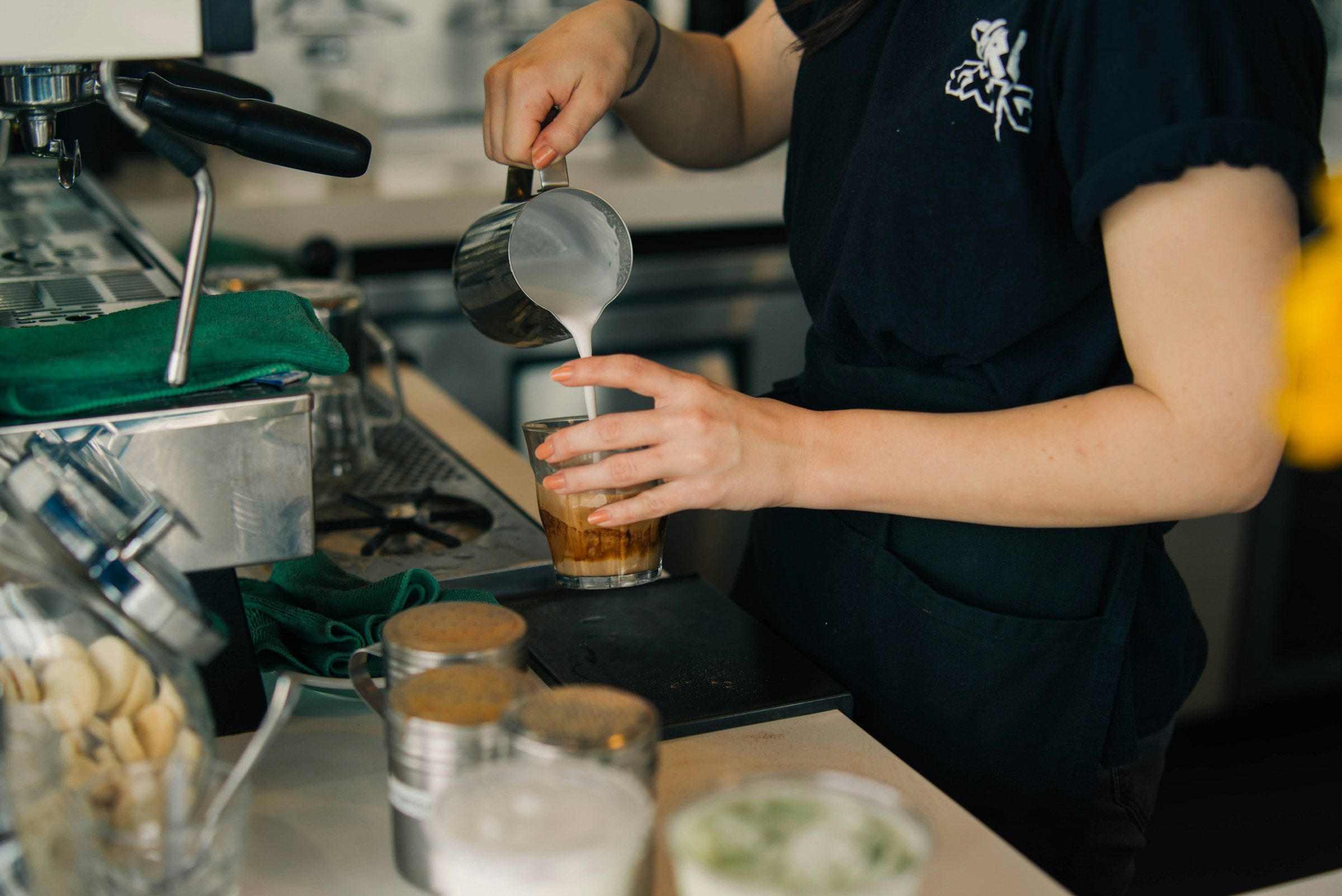 Barista preparing coffee