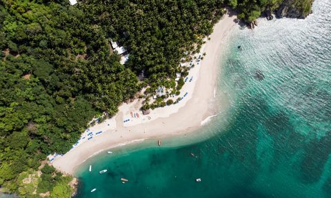 View of a beach in Costa Rica from above