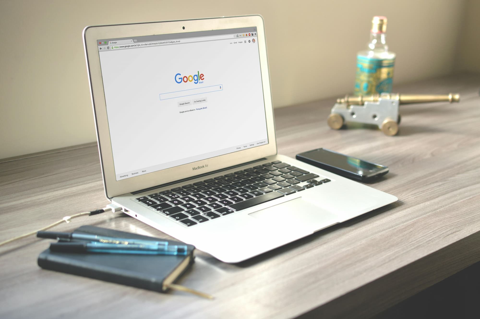 google search engine on computer screen