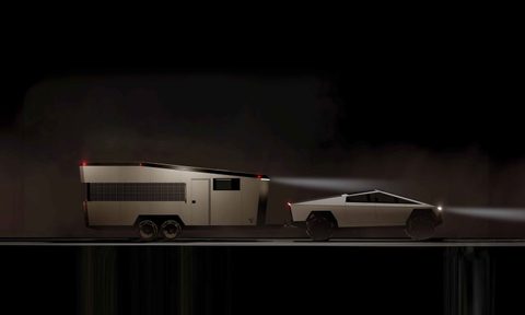 Concept rendering of Living Vehicle's Cyber Trailer all-solar travel trailer.