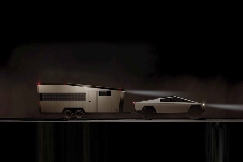 Concept rendering of Living Vehicle's Cyber Trailer all-solar travel trailer.