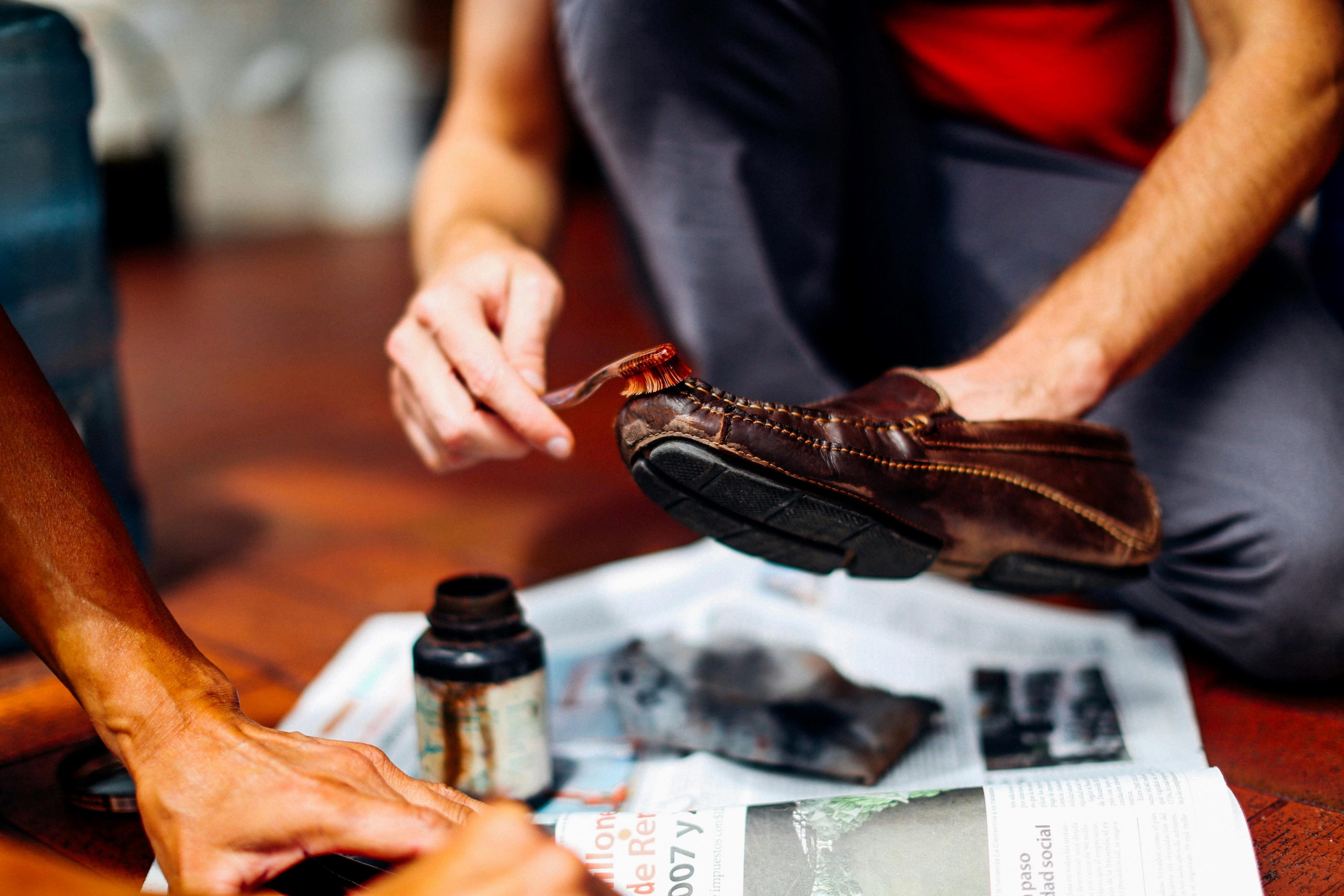 man conditioning loafers