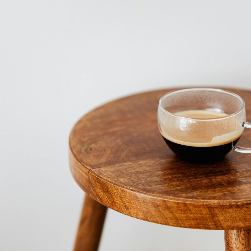 Americano coffee on a wooden table
