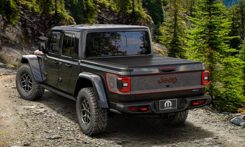 2024 Mopar Jeep Gladiator limited edition parked on a rocky road in the mountains.