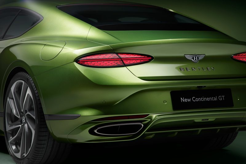2025 Bentley Continental GT Speed coupe left rear quarter panel and rear.