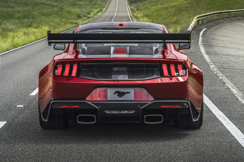2025 Ford Mustang GTD exterior with massive rear wing.