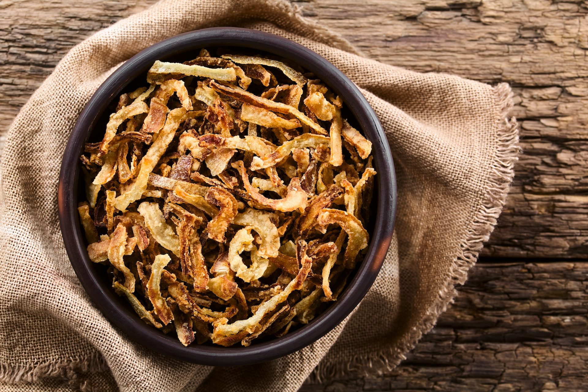 Fried onions in a bowl