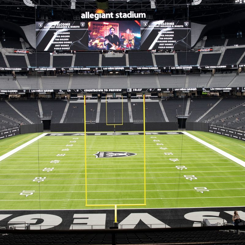 Allegiant Stadium Shown On Las Vegas Raiders Season Ticket Holder Seat Visit Day