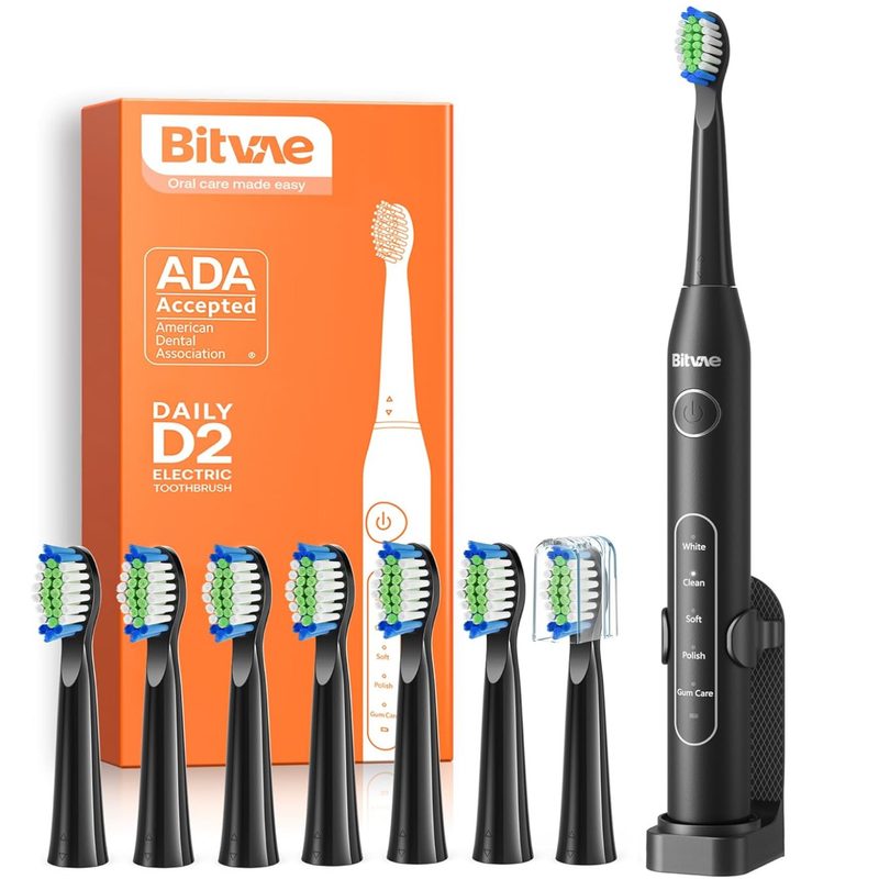 Bitvae Electric Toothbrush with 8 Brush Heads