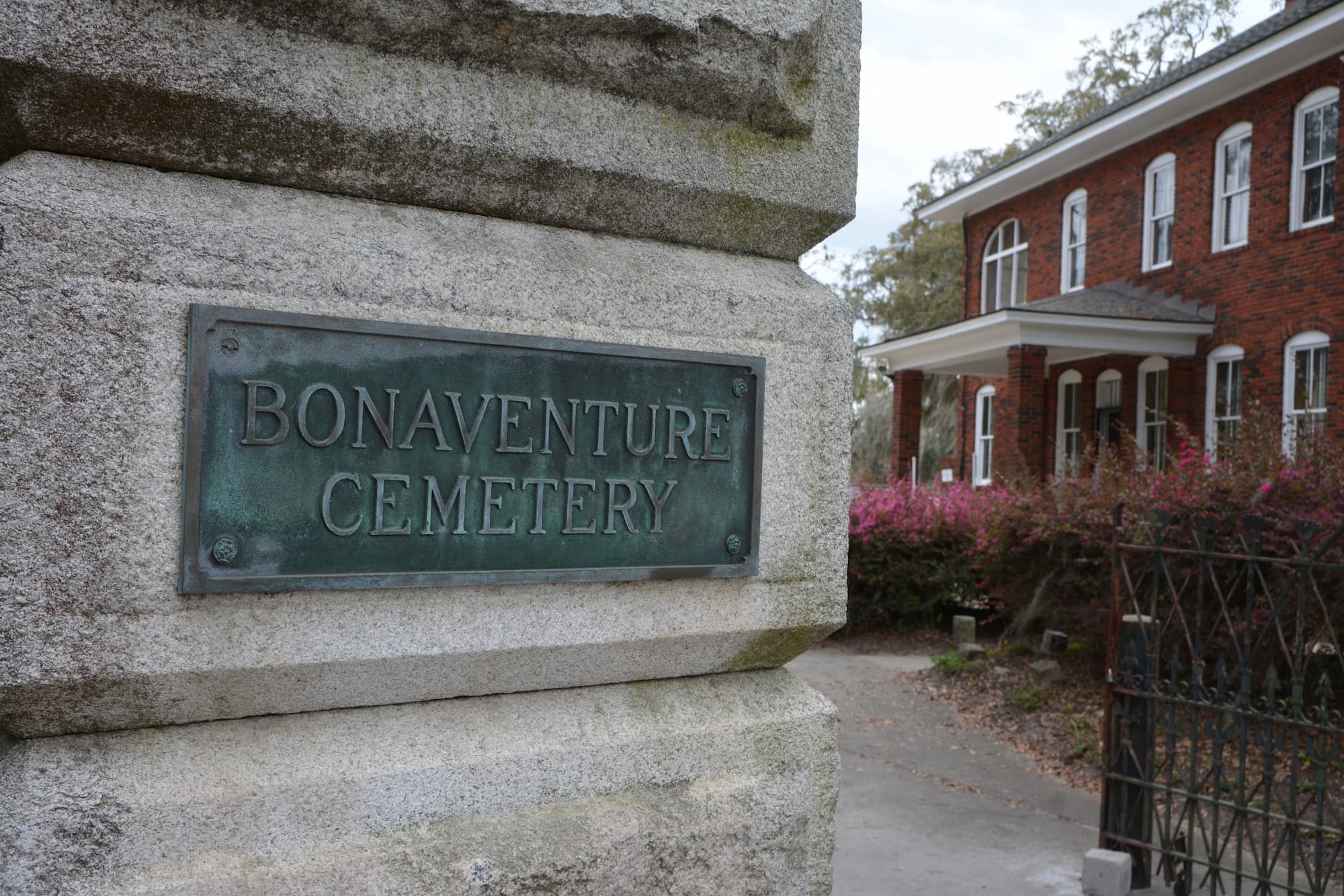 Bonaventure Cemetery sign in Savannah, Georgia