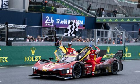 Ferrari 499P hypercar 50 wins the 24 hours of Lemans.