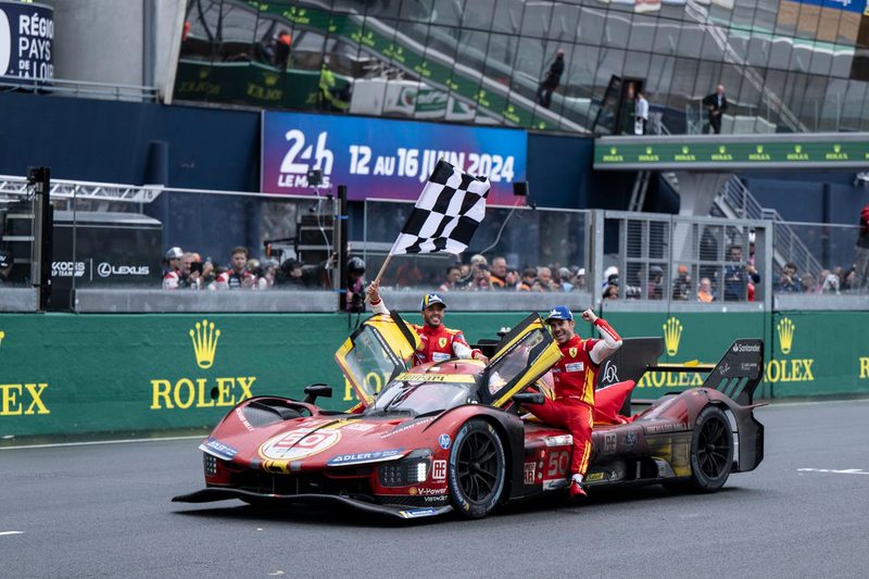 Ferrari 499P hypercar 50 wins the 24 hours of Lemans.