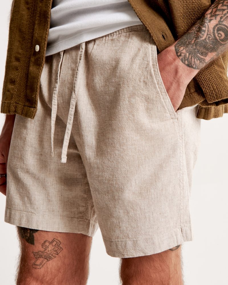 Abercrombie & Fitch 6-inch Linen-Blend Pull-On Shorts