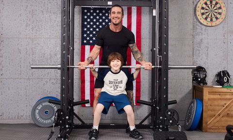 Major FItness family workout with Dad and son on Spirit B52 AIO home gym