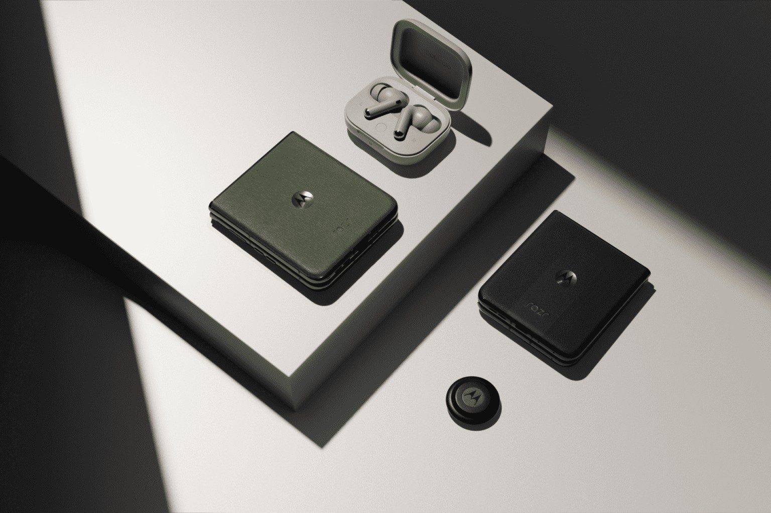 Motorola phones with Moto Tag and accessories
