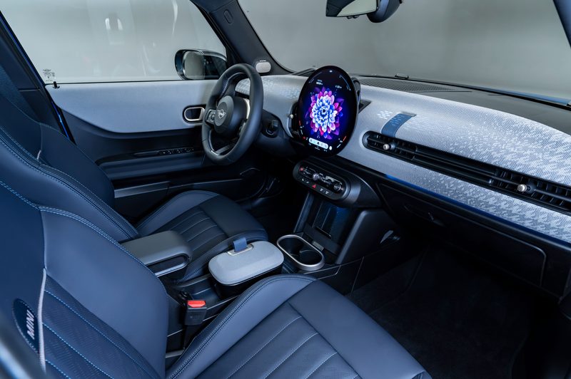 New Mini Cooper S 4-door interior with round display.