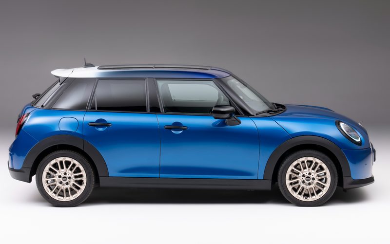 New Mini Cooper S 4-door right profile product shot.