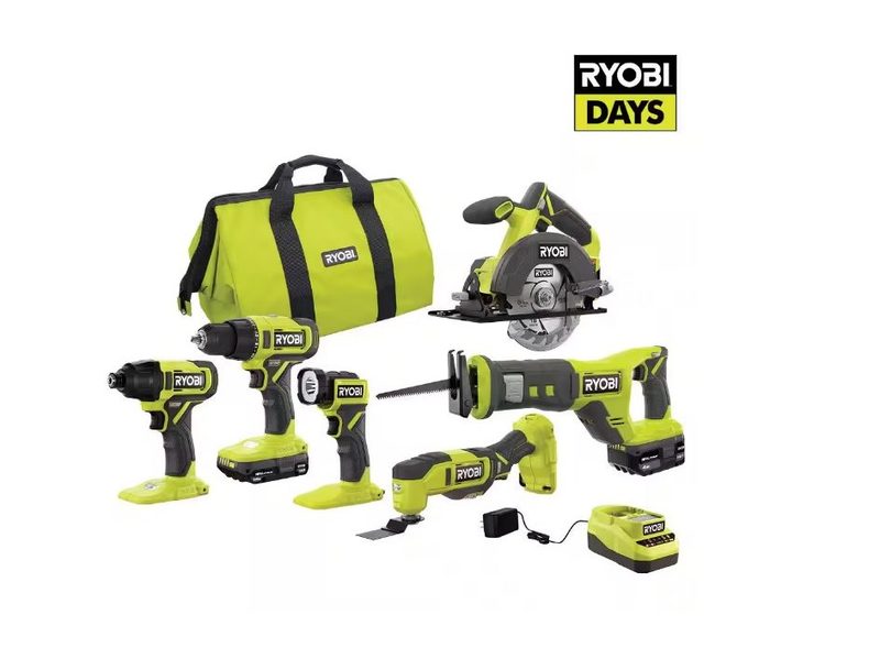 A 6-Tool Combo Kit from Ryobi that's on sale for Ryobi Days as part of Home Depot's 4th of July sale.