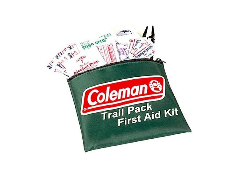Coleman Trail First Aid Kit isolated on a plain white background.