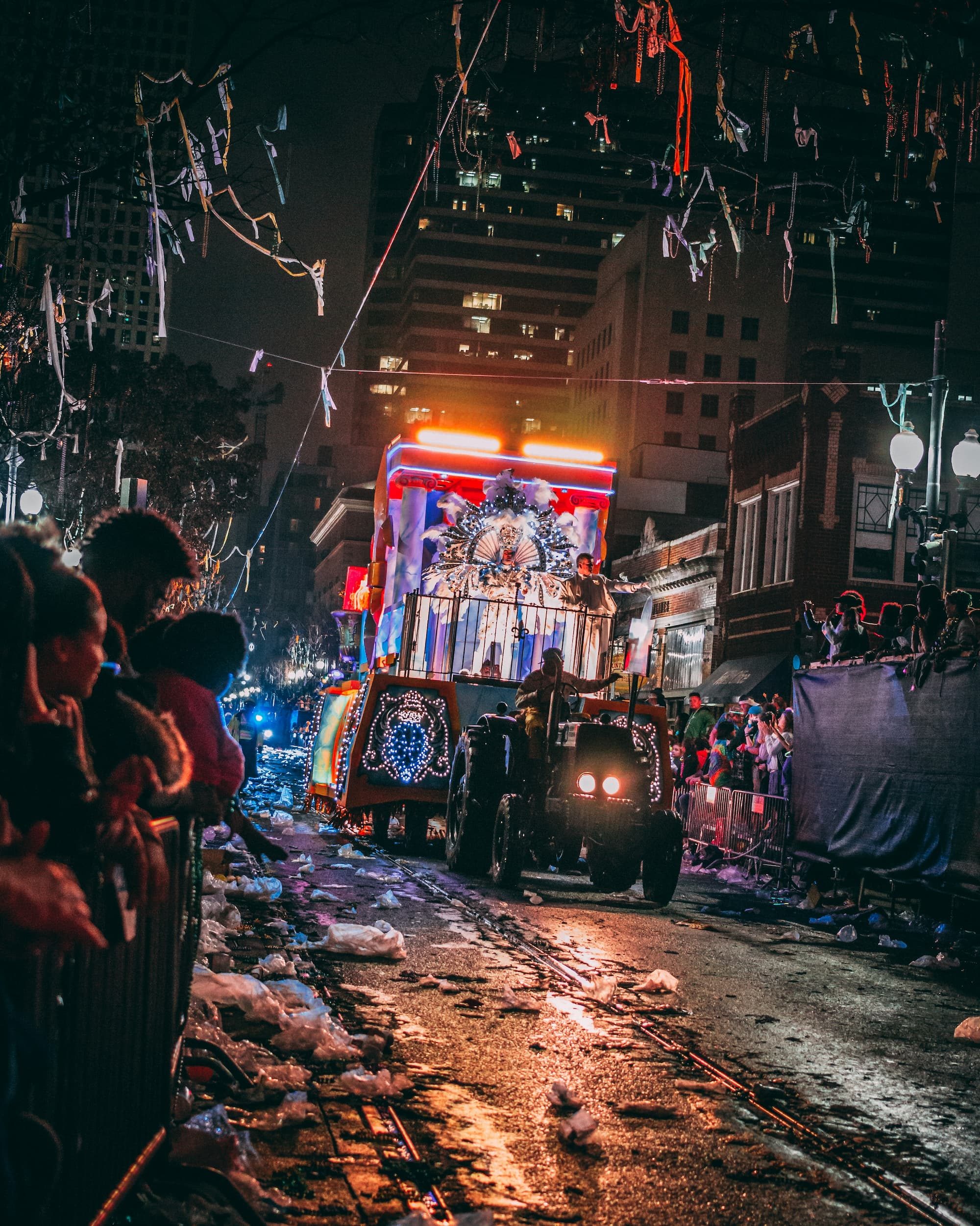 mardi gras festival at night in new orleans