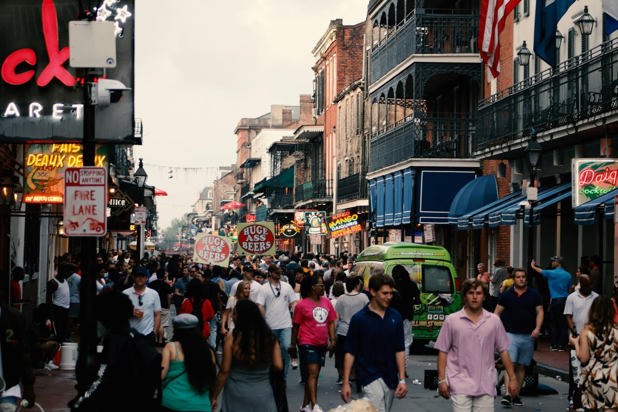 people walking on street in new orleans
